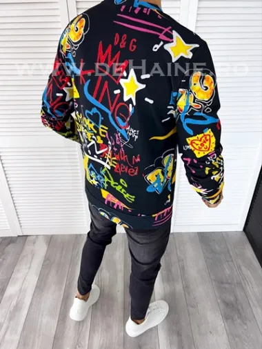 Bluza barbati neagra slim fit din silon B7660 D6-5.3